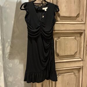 NWT Michael Kors Black V-neck Dress Small